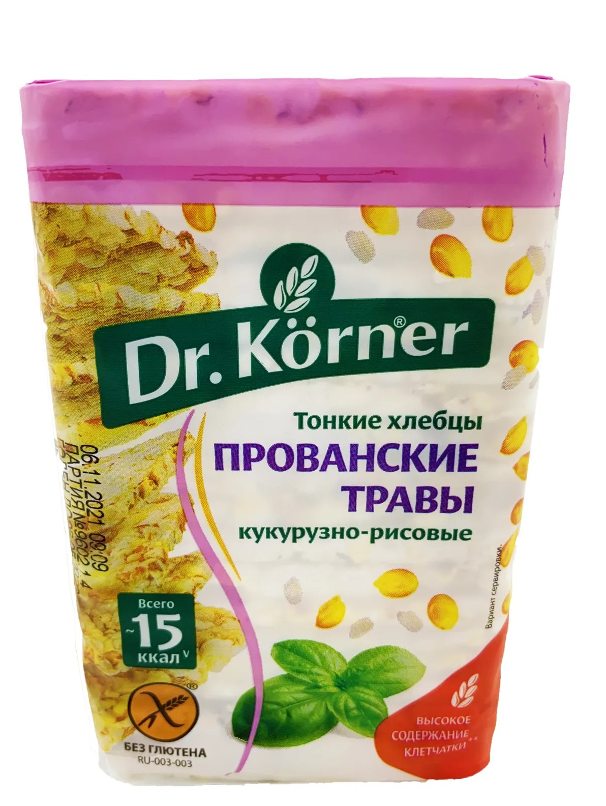 Хлебцы кукурузно-рисовые кошерные с травами Dr. Körner